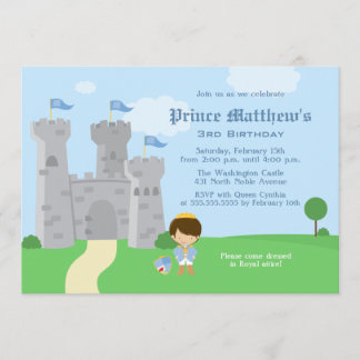 Invitation royal de fête d'anniversaire de garçons