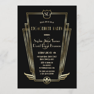 Invitation Royal Gold Art Déco Monogramme