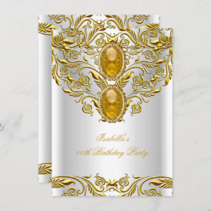 Invitation Royal Gold sur White Elegant Elite fête d'annivers