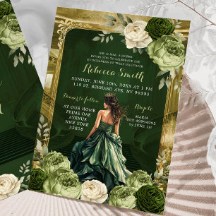 Invitation Royal Grand Palace Sage & Hunter Green Mes Quinze 