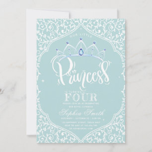 Invitation Royal Little Princess Blue Ornamental
