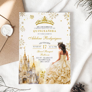 Invitation Royal Palace Gold Champagne Quinceanera Anniversai