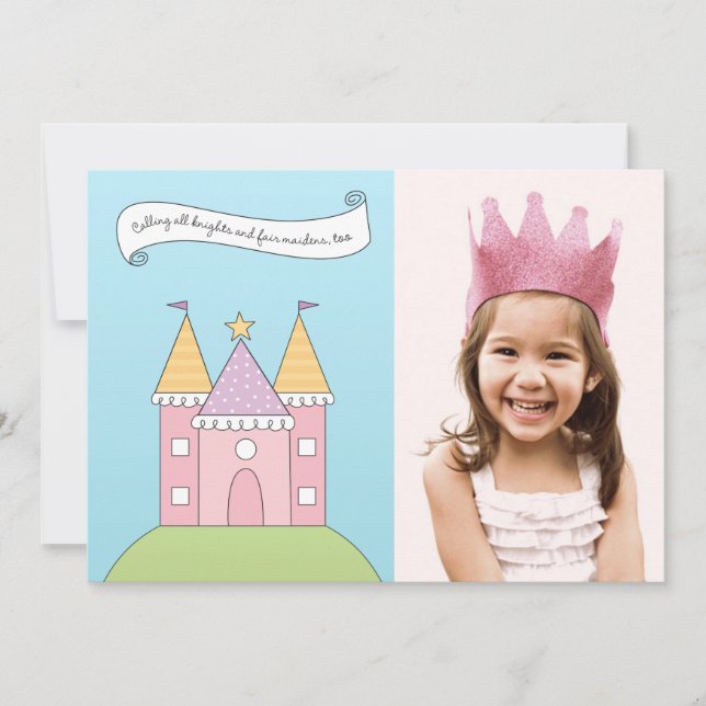 Invitation Royal Pink Princess Girl Photo Anniversaire (Devant)