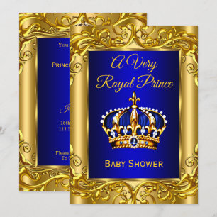 Invitation Royal Prince Baby shower or royal bleu