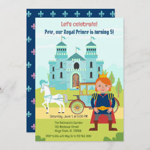 Invitation Royal Prince Boy fête d'anniversaire