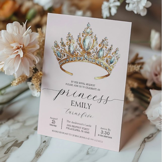 Invitation Royal Princess Crown Girl Birthday Party (Créateur téléchargé)