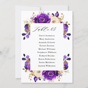 Invitation Royal violet violet Or Plat Botanique