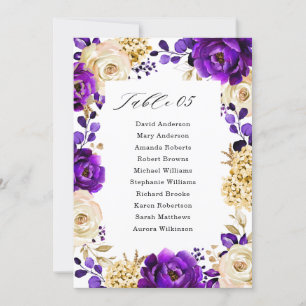 Invitation Royal violet violet or Plat Botanique Graphique I