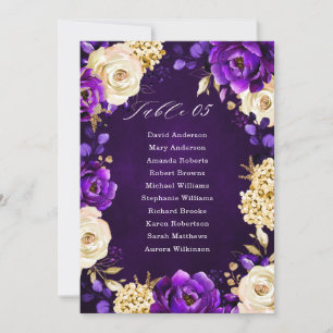 Invitation Royal violet violet or Plat Botanique Graphique I