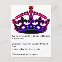 Invitation royale d'anniversaire