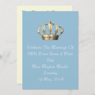 Invitation royale de coutume de Harry et de
