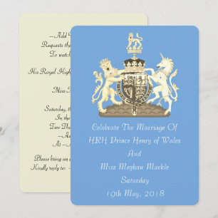 Invitation royale de mariage Posh Harry et Meghan