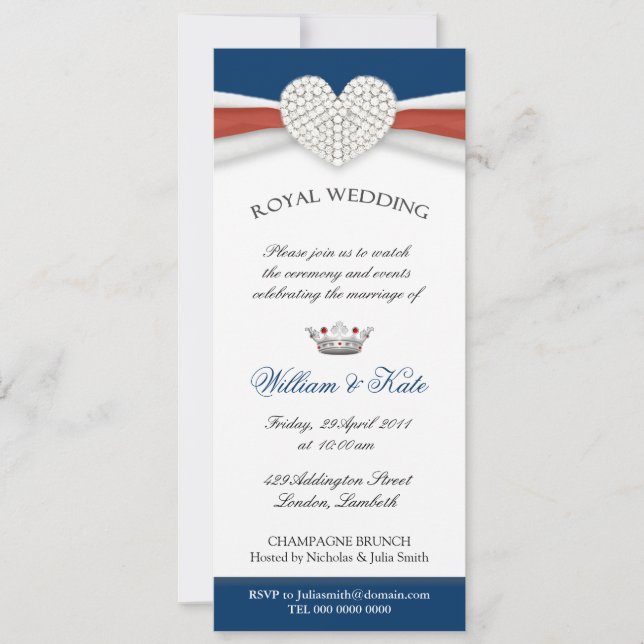 Invitation royale de partie de Chambre de mariage (Devant)