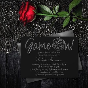 Invitation RPG Game On   Fantasy Tabletop Retro Gamer Dice