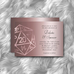 Invitation RPG Luxe Dés Mauve Sheen pour joueurs de jeux de