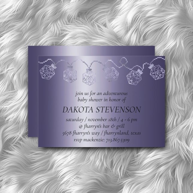 Invitation RPG Luxe | Lampe à découpe à feuilles violettes (Créateur téléchargé)