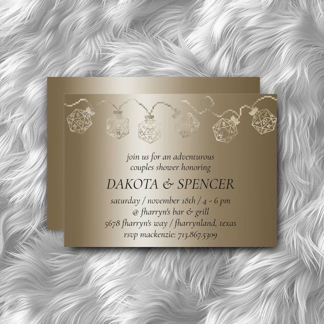 Invitation RPG Luxe | Lampe à découpe en feuille d'or (Créateur téléchargé)