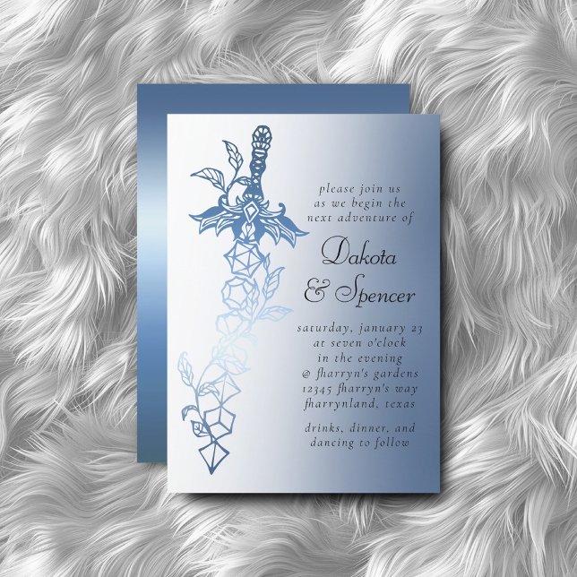 Invitation RPG Sword Luxe | Gamer à Imaginaire en feuilles bl (Créateur téléchargé)