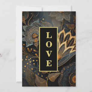 Invitation *~ RSVP 20 AR26 QR Gold Lace LOVE Vintage Wedding