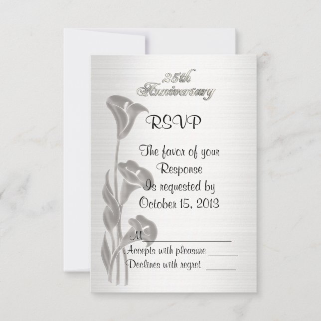 Invitation RSVP 25e anniversaire du Mariage (Devant)