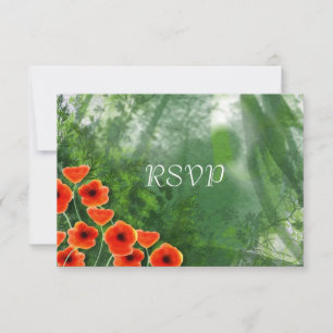 Invitation RSVP à la réception de mariage de Pavots