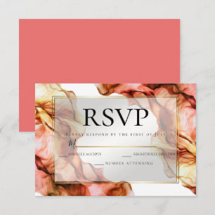 Invitation RSVP   Aquarelle Abstraite Couleurs d'automne 3