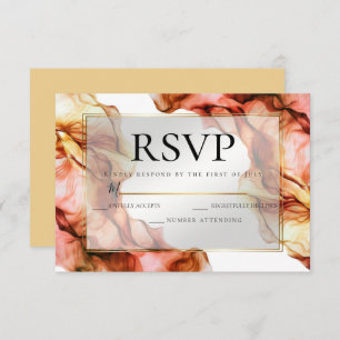 Invitation RSVP Aquarelle Abstraite Couleurs d'automne 5