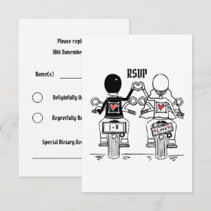 Invitation RSVP au mariage de motards pour