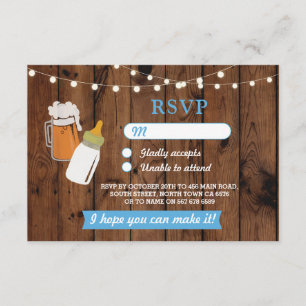 Invitation RSVP Baby shower Boy Bière Bleue Brasserie