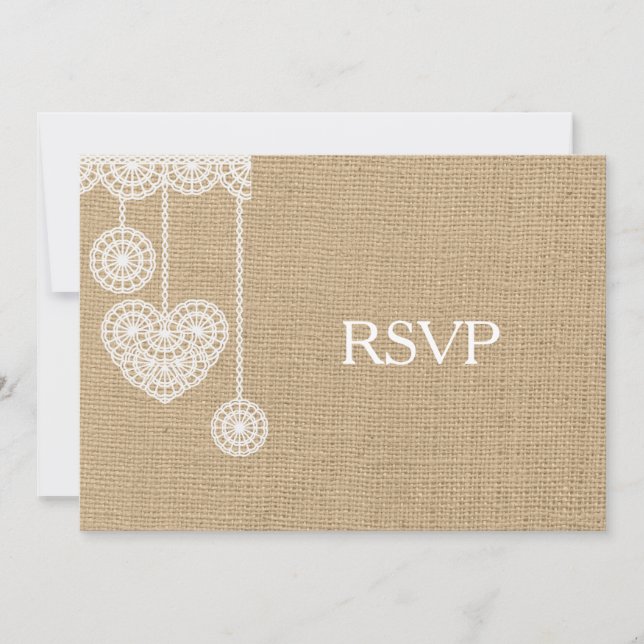 Invitation RSVP Burlap et Lace (Devant)