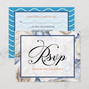 Invitation RSVP Clam Shells Plage ou destination
