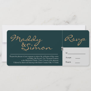 INVITATION & RSVP COMBINÉ  Calligraphie simple