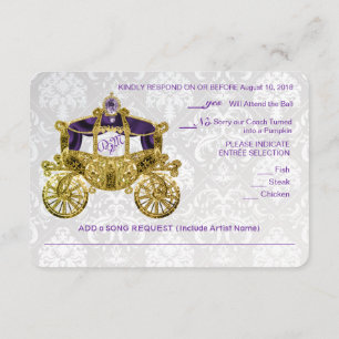 Invitation RSVP de Conte de Fées Royal avec Demande de Chanso