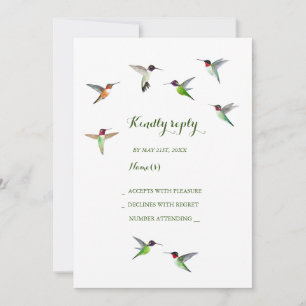 Invitation RSVP de mariage de colibri