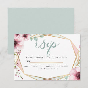 Invitation RSVP Fleurs de printemps fraîches et feuillage