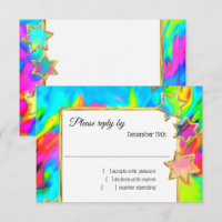 RSVP Gold Star Abstrait Turquoise Tie Dye