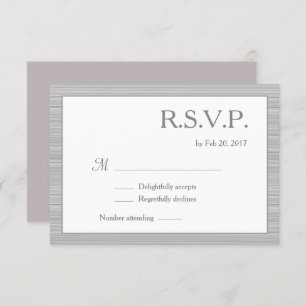 Invitation Rsvp gris blanc minimaliste