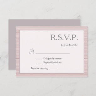 Invitation Rsvp gris blanc rose pâle minimaliste