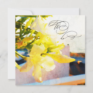 Invitation *~* RSVP Jaune Aquarelle Florale AR15 QR MARIAGE