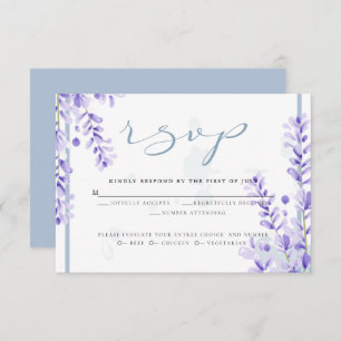 Invitation RSVP   Lavande d'aquarelle - Flore bleu poussiéreu