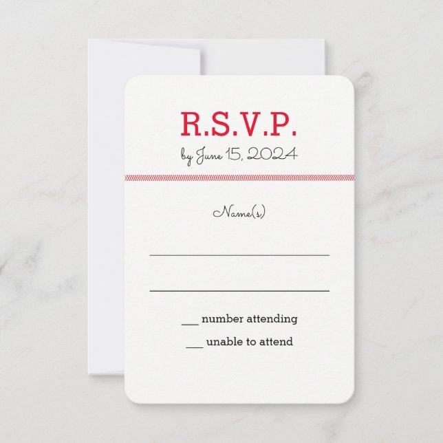 Invitation RSVP Mariage Amour de Baseball (Devant)