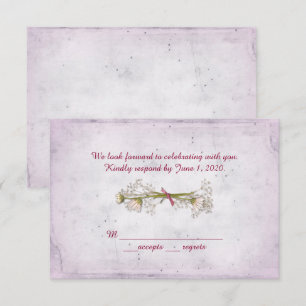 Invitation RSVP mariage - bouquet de pâquerettes avec perles