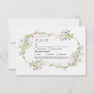 Invitation RSVP Mariage Spring Fleurs sauvages Daisy
