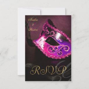 Invitation RSVP Masque de Bal Masqué Tourbillon Ro