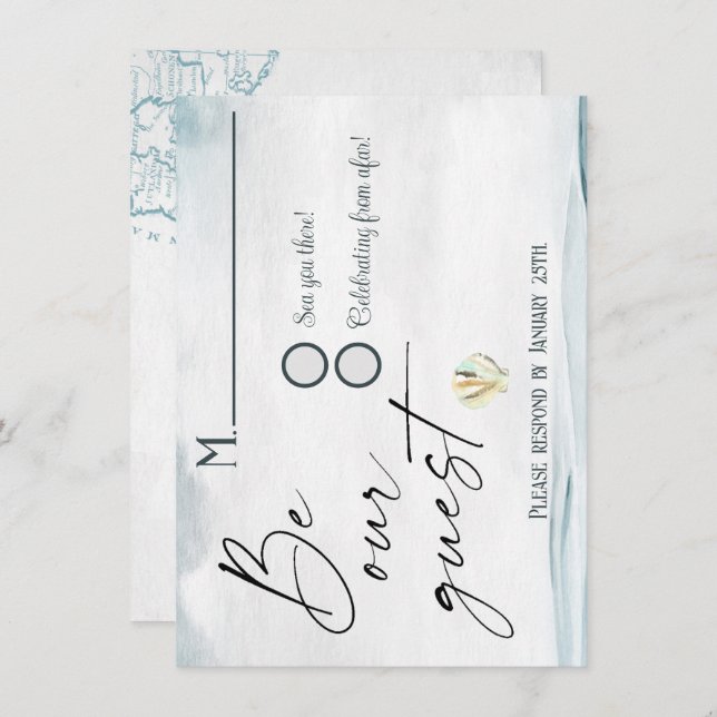 Invitation RSVP Nautique (Devant / Derrière)