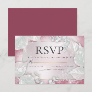 Invitation RSVP Pale Burgundy Pearl Shimmer