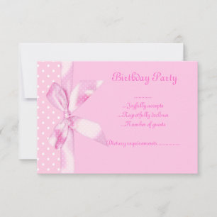 Invitation RSVP Pink tacheté bow REVISED