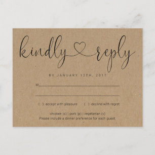 Invitation RSVP Postcard - Connecting Heart