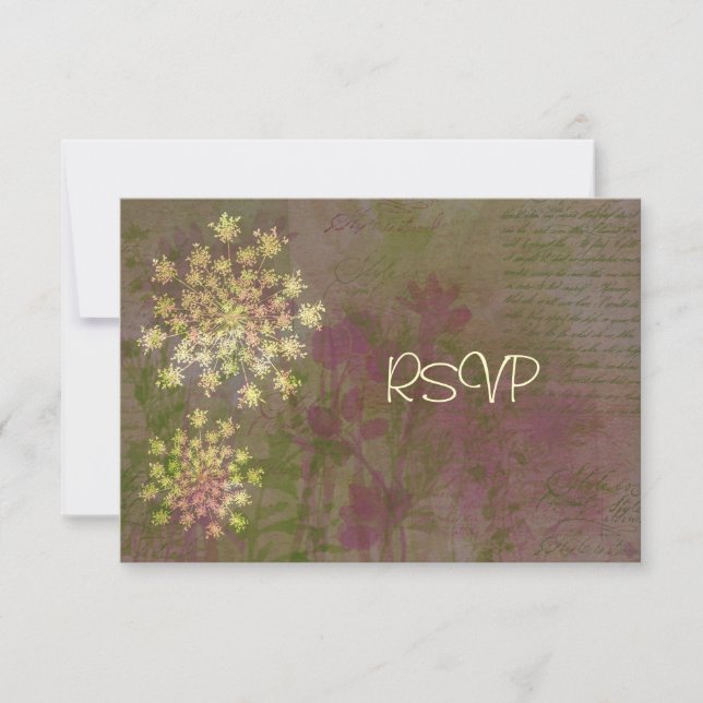 Invitation RSVP pour la réception de mariage Queen Anne's Lac (Devant)