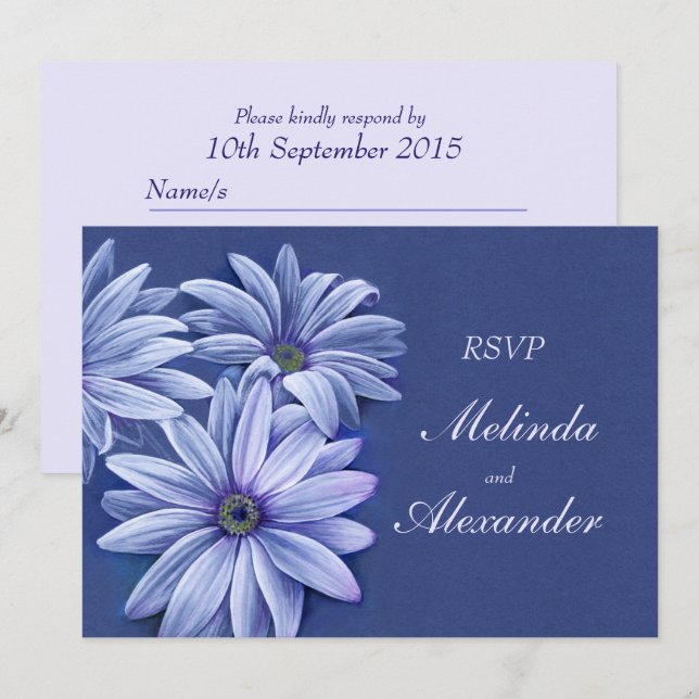 Invitation RSVP pour l'invitation de mariage à l'osteospermum (Devant / Derrière)